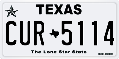 TX license plate CUR5114