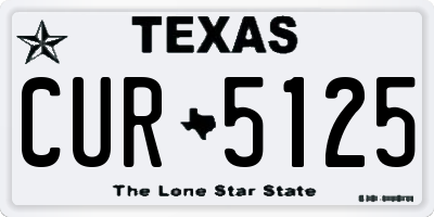 TX license plate CUR5125