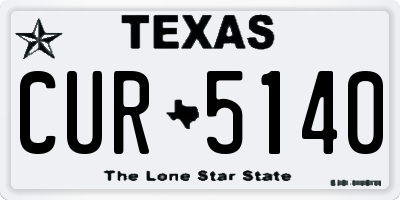 TX license plate CUR5140