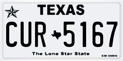 TX license plate CUR5167