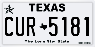 TX license plate CUR5181