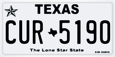 TX license plate CUR5190