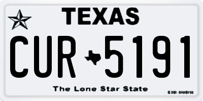 TX license plate CUR5191