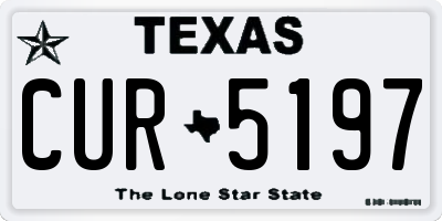 TX license plate CUR5197