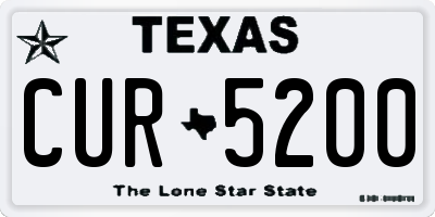 TX license plate CUR5200