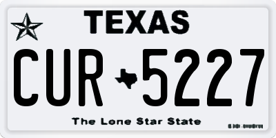 TX license plate CUR5227