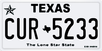TX license plate CUR5233