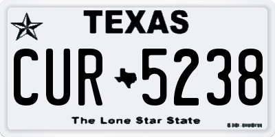 TX license plate CUR5238