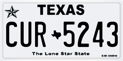 TX license plate CUR5243