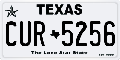 TX license plate CUR5256