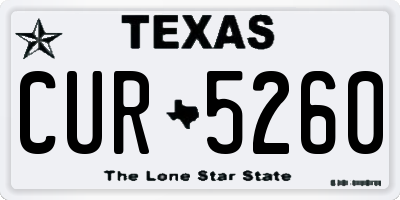 TX license plate CUR5260
