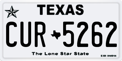 TX license plate CUR5262