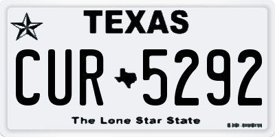 TX license plate CUR5292