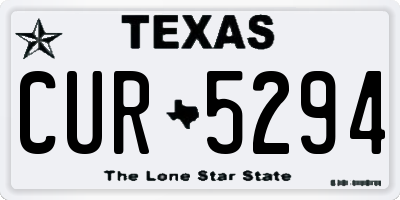 TX license plate CUR5294