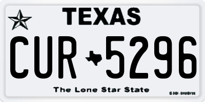 TX license plate CUR5296