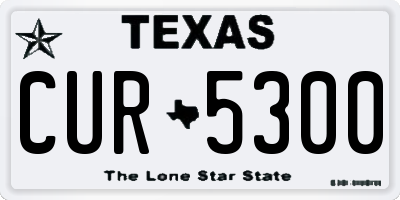 TX license plate CUR5300