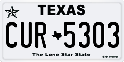 TX license plate CUR5303
