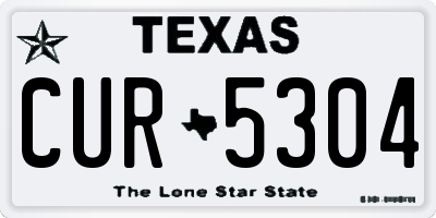 TX license plate CUR5304