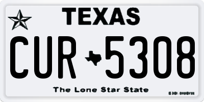 TX license plate CUR5308