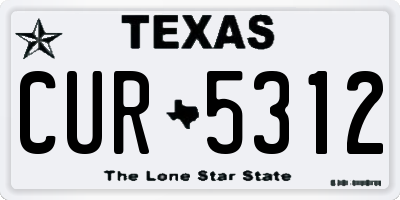 TX license plate CUR5312