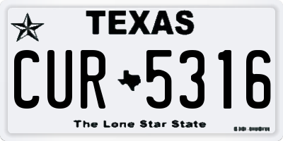 TX license plate CUR5316