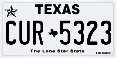 TX license plate CUR5323