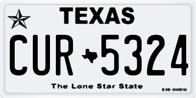TX license plate CUR5324