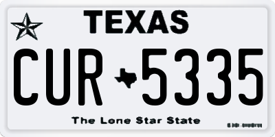 TX license plate CUR5335