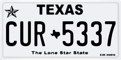 TX license plate CUR5337