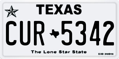 TX license plate CUR5342