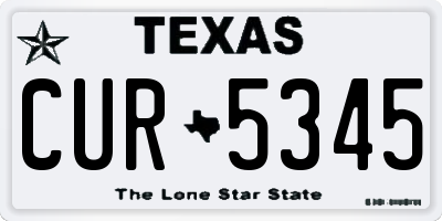 TX license plate CUR5345