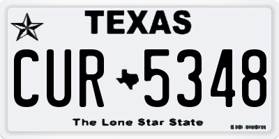 TX license plate CUR5348