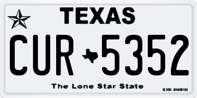 TX license plate CUR5352
