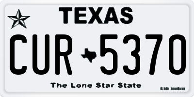 TX license plate CUR5370