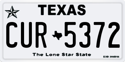 TX license plate CUR5372