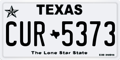 TX license plate CUR5373