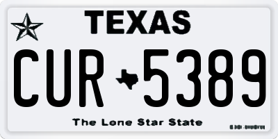 TX license plate CUR5389