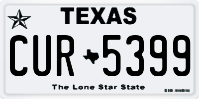TX license plate CUR5399