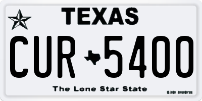TX license plate CUR5400