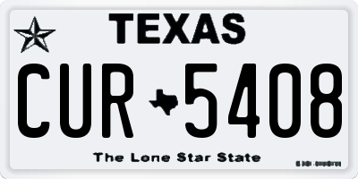 TX license plate CUR5408