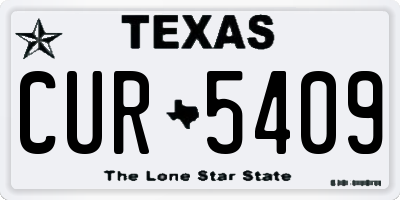 TX license plate CUR5409