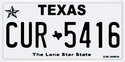 TX license plate CUR5416