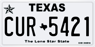 TX license plate CUR5421