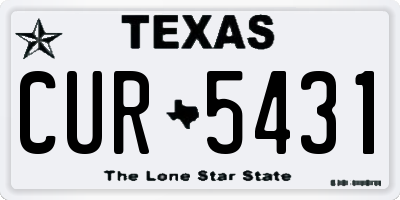 TX license plate CUR5431