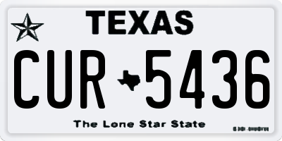 TX license plate CUR5436