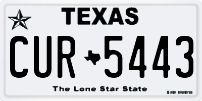 TX license plate CUR5443