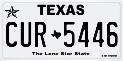 TX license plate CUR5446