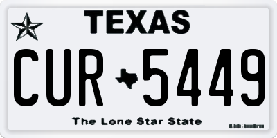 TX license plate CUR5449