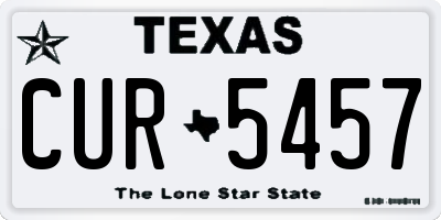 TX license plate CUR5457