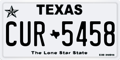 TX license plate CUR5458